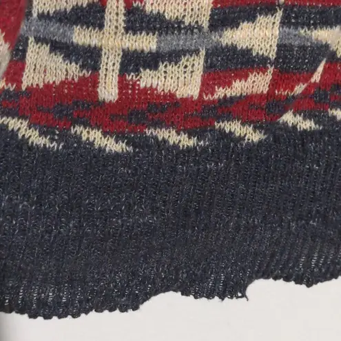 Denim & Supply Ralph Lauren Ralph Lauren Denim & Supply Womens Crewneck Sweater Red Gray Southwestern XL