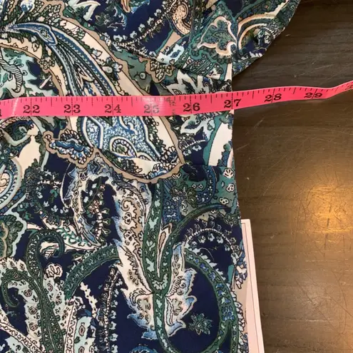 Roz & Ali Roz & Ali Paisley Blouse Tie Front Long Sleeve Button Down Top 3X Office Church