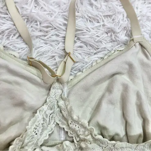 Aerie  Lace Racerback Bralette Cream Yellow Size XL