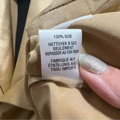 Nili Lotan NEW NWT Lena Double Breasted 100% Silk Blazer Jacket Khaki