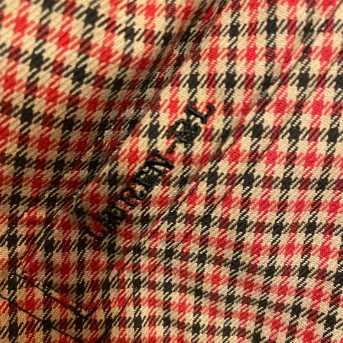 Lauren Ralph Lauren Reversible Women Checkered/Black Hooded Jacket /Medium Red