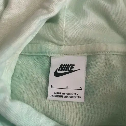 Nike  Sportswear Women's Washed Jersey Hoodie Mint Green Ivory Pullover Size L
