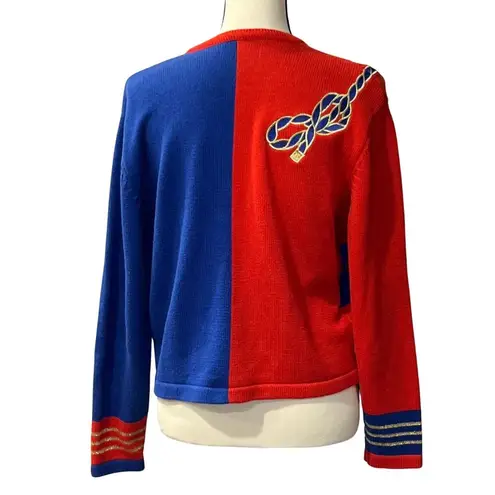 Vintage Women's Nautical Cardigan Size M Red Size M