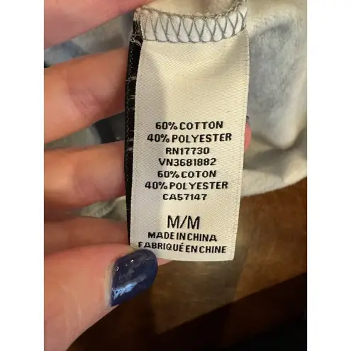 Peter Pilotta Target Sweatshirt Women Medium Blue Gray Floral Striped Patchwork