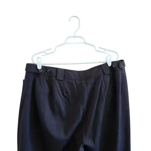 Lane Bryant  Flat Fronts Dress Pants Slash Pocket Navy Blue Size 3 Petite