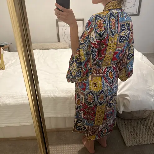 Haute Hippie Robe with waist tie bohemian pattern fancy loungewear California