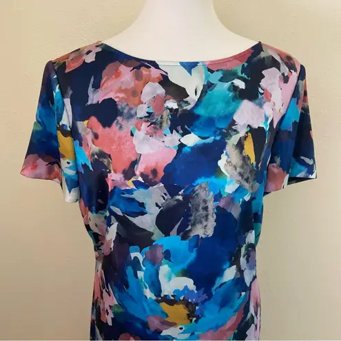 St. John Watercolor Floral Silk Dress