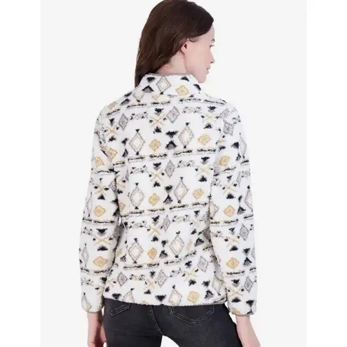 Canada Weather Gear Women's 1/4 Zip Aztec Printed Sherpa Pullover Pockets XXL Black