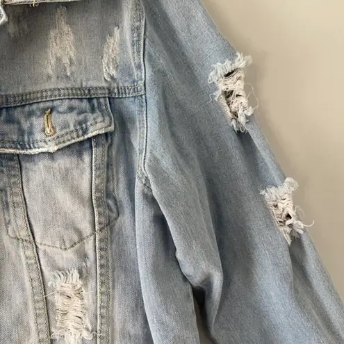 American Bazi Fashion Tour Denim Jacket in Light/Medium Wash