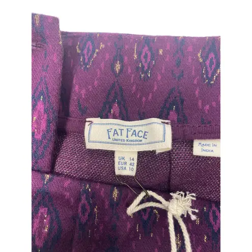 Fat Face Jennie Ikat Purple Patterned Mini Skirt 10