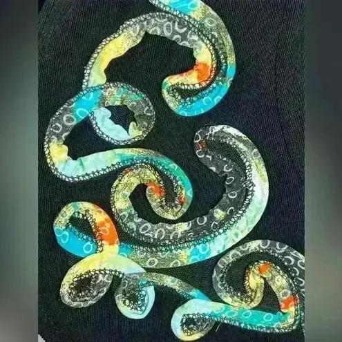 NWT Picadilly Fashions Open Cardigan 3/4 Sleeve Multicolor Appliqué Petite Small Black Size undefined