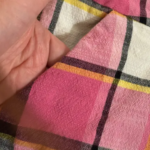 Loudmouth Girl Skort Strawberry Shake Pink Plaid Lined Pink White Yellow Black 4