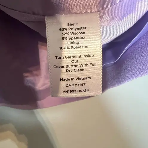 Talbots  Blazer Jacket Tailored Stretch No Close Spring Lilac Purple Size 22W