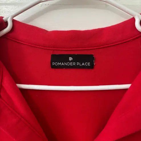 Pomander Place Easy Polo Swing Sweatshirt Red Comfy Cozy Relaxed Warm Top M/L Size undefined