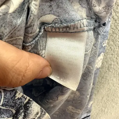 Talbots  Button Up Pajama Top‎ Womens Medium Blue Floral Long Sleeve Cotton