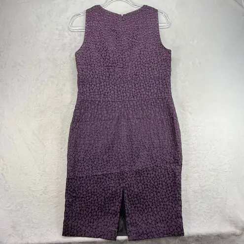 Lafayette 148 Purple Dress Sleeveless Textured Sheath Cocktail Size 4