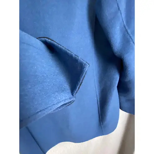 Pendleton Vintage Merino Wool Blend Coat Blue Black Button Front Blazer Tall S