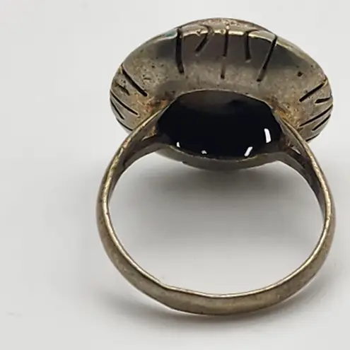 Vintage Mexico Silver Tone Mother Of Pearl Ring (7)