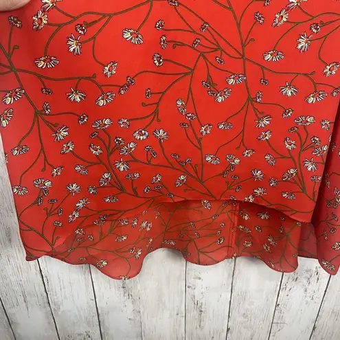 Tabitha Webb Dress Size 4 Red Daisy Sun Floral Slip Bloomcore Festival Flowy
