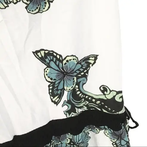 new skinnie minnie ᪥ Floral Print Mini Sun Dress ᪥ White Blue Black ᪥ Large