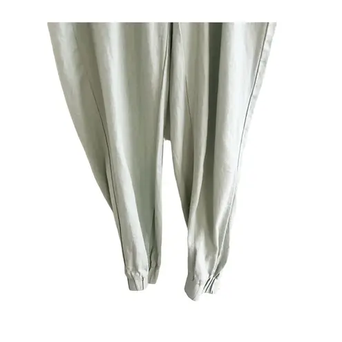 Banjara Linen Blend Jogger Style Pants Crossover Front Sage Green Size Small