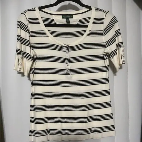 Laurens jeans striped white with black stripes blouse Size undefined