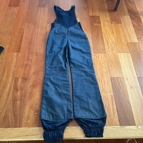 Levi's  Vtg 70s Ski Bib Denim Blue Jean Snow Suit Overalls Apres Womens 10/12