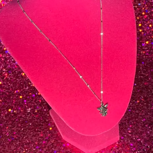 Boutique Sterling Silver 925 Angel Harp Sparkle Necklace Religion Jewelry Catholic Church