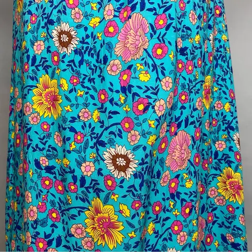 PRETTYGARDEN Wrap Dress Blue Floral Women Size Medium Short Sleeve Summer Spring