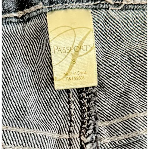 Passports Women boots cut Jean Sz 8 Blue Cotton Blend Rhinestone Y2K Fashion