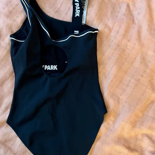 Ivy Park Elastic Strap Logo Ribbed Body Suit Size Small