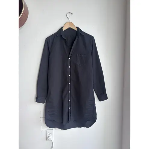 Frank & Eileen Mary Shirtdress Famous Denim Distressed Dress Black XS $328