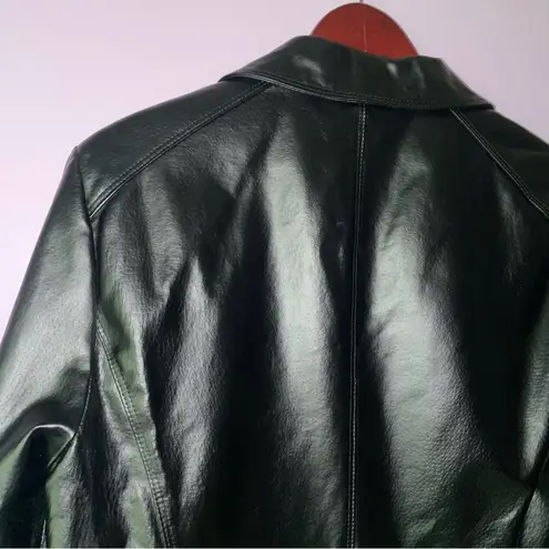 Jerry Lewis L Black Leather Jacket Zipper Collar Size L