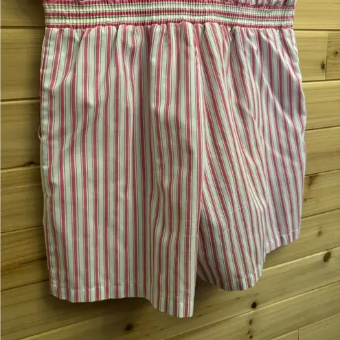 Vintage 60’s Alternating Current Size Medium Pinstripe Collared Romper Pink