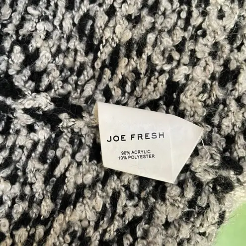 Joe Fresh Cardigan Sweater Womens XL Black White Acrylic Polyester Drape Front - Image 6