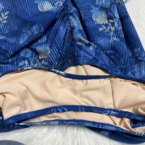 Garnet Hill 3/$30 Signature Blue Printed Asymmetrical One Piece Swimsuit 18