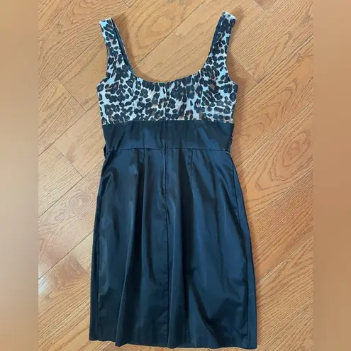 Teeze Me Leopard Print Satin Party Dress Black Skirt Y2K Style Size 5