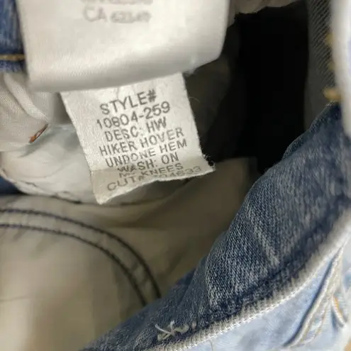 Mother High Waisted Hiker Hover Jeans Womens Size 25 On My Knees Destroyed 28" Blue