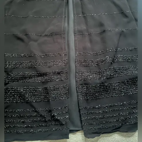 Vintage Andrea Polizzi for Rex Lester Black Maxi Skirt Beaded Slit Size 10 Glam