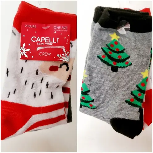 Capelli New York 2 Pairs Crew Socks One Size