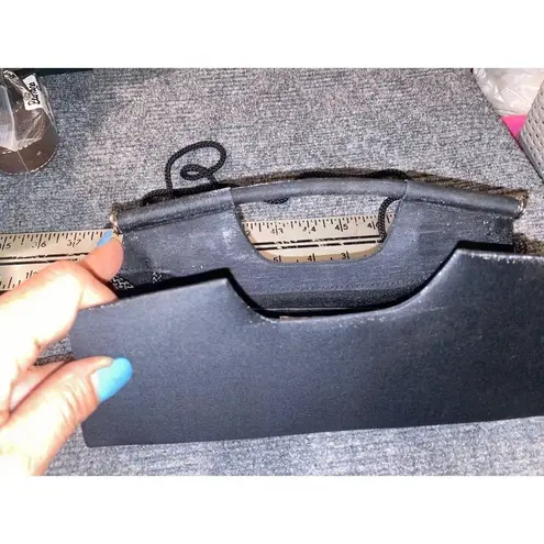 La Regale Black Fabric Evening Bag with Rope Strap Made in China 10 Inches