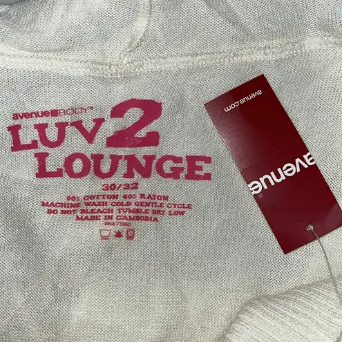 Avenue Body NWT Sz 30/32 Ivory Open Front Luv 2 Lounge Sweater Cardigan w/ Hood