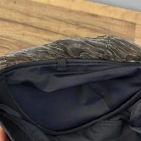 MiracleSuit Bandeau Gold Black Ruffle Slimming Tank One Piece Swimsuit Strapless