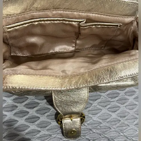 Gold Clutch Rhinestone Bedazzled Gem Circle Bag Soft Faux Leather Magnet Closure