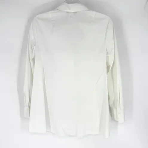 Paperwhite 3/4 Sleeve Collared Button Down Tunic Top White Size 4