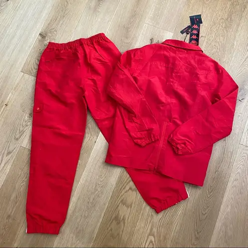 Kappa  Authentic Shadow Skind Unisex Jacket and Cargo Pants in Red - Image 4