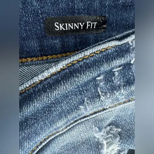 Judy Blue Distressed Buffalo Plaid Patch Skinny Jeans Size 30