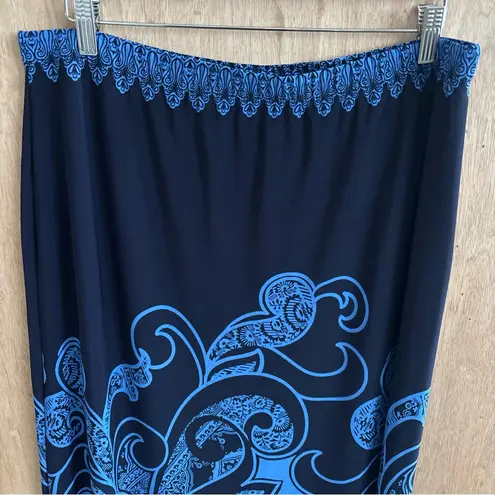 Susan Graver maxi navy blue skirt size LP