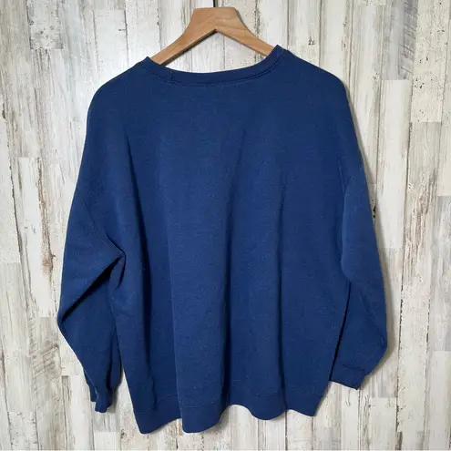 Vintage 90s New York & Co Navy Blue Crewneck Sweater Sweatshirt Womens Size XL