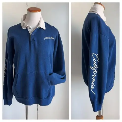 Vintage 70s Sweatshirt/Polo single Stitch Blue California Tourist Graphic Logo M Size M